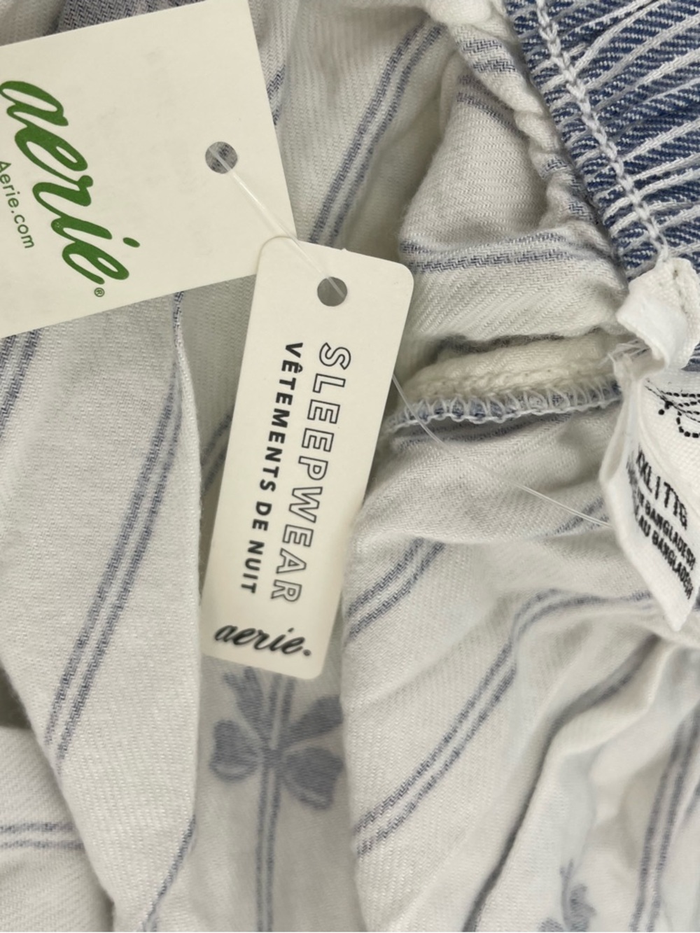 AERIE Women's wide-leg pajama or lounge pants Size XXL White, Blue Y2K NWT - Picture 5 of 10